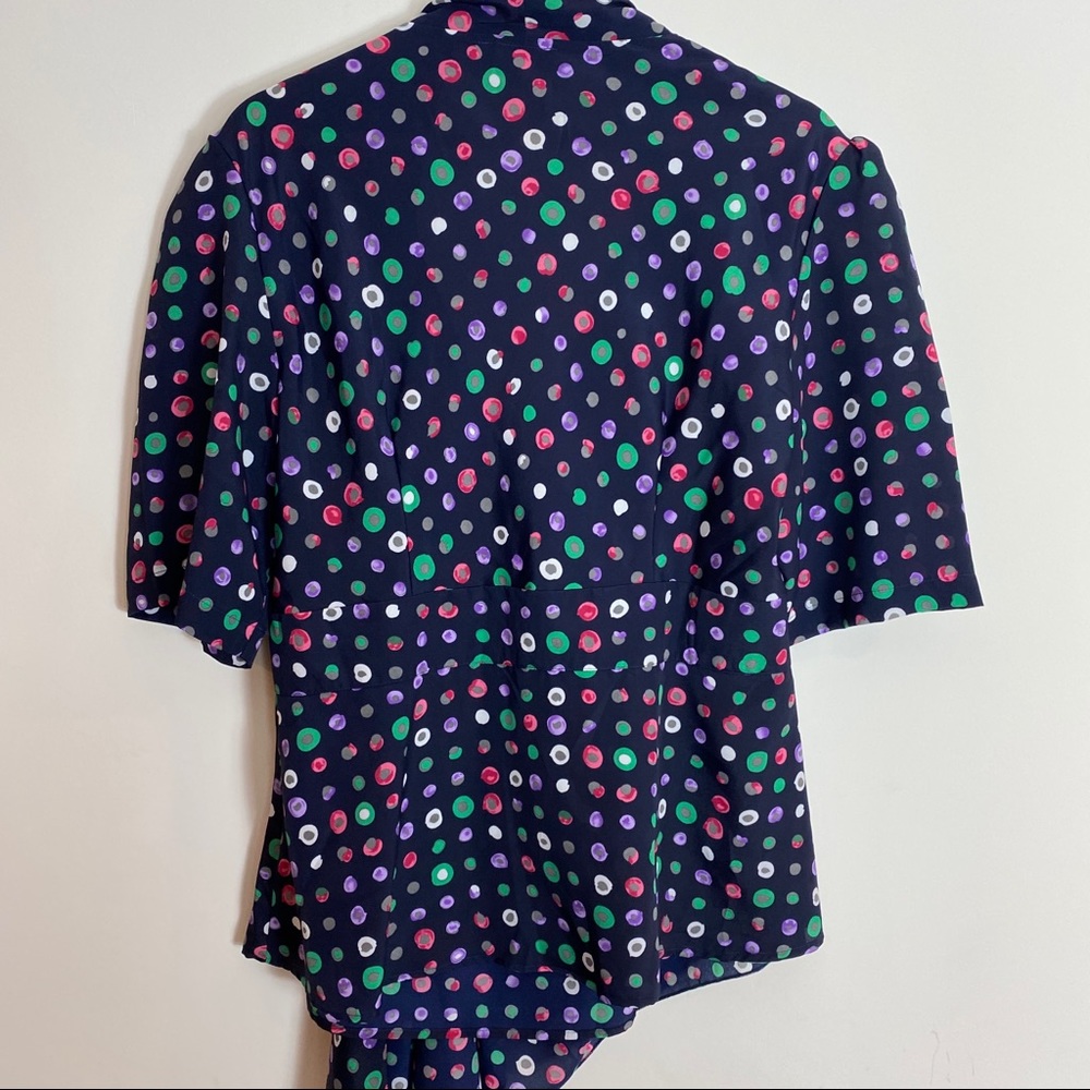 Eshakti navy Blue and white top poka dots size 1X - Picture 3 of 8